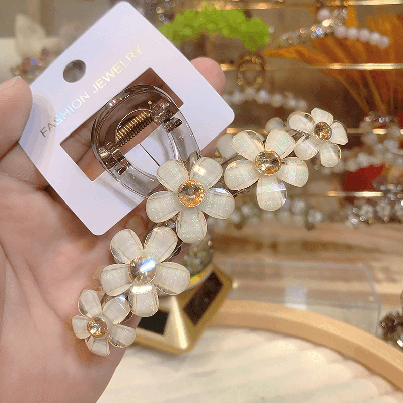 11厘米香槟色中号鲨鱼夹气质网红轻奢时尚简约韩版优雅抓夹