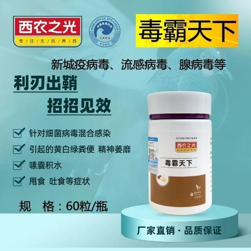 西农之光鹦鹉赛鸽信鸽子新城疫腺病毒鸽瘟流感鸟用毒霸天下胶囊