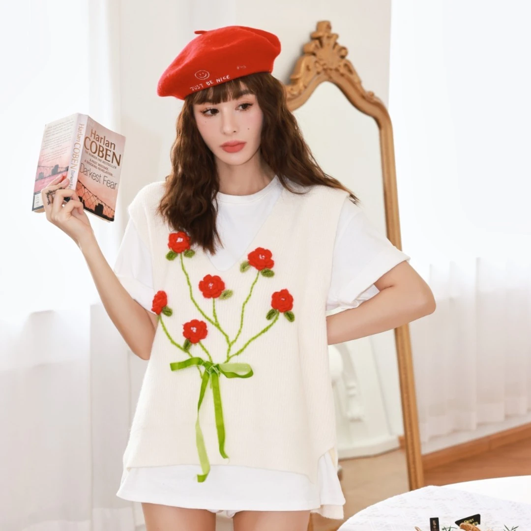 【反季】 CLOUD SEASON 立体花枝马夹短袖套装 CTZ22013