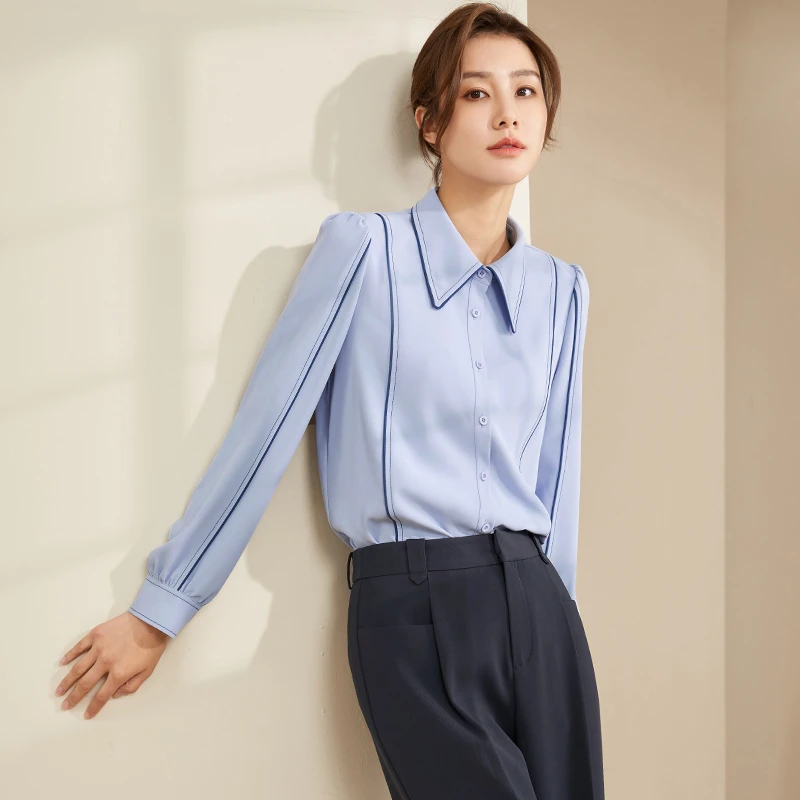 MAN BEI/曼·贝【啾啾专属】8391004春季新款长袖绝美设计感气质小衫