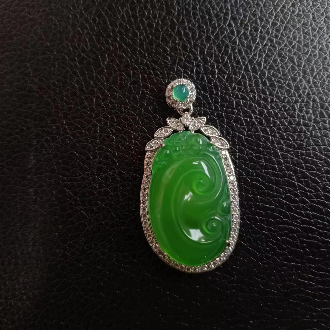 江德洋珠宝ST7120（玉甲）秦紫玉绿如意玛瑙-配链-多样性只发一件