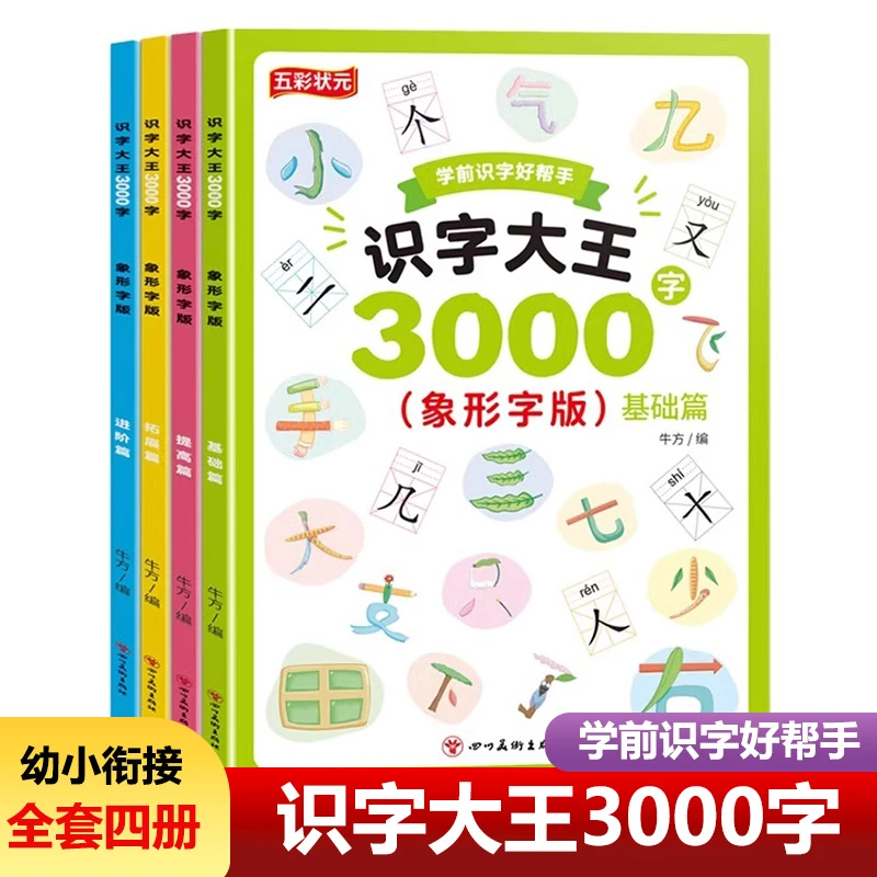 识字大王3000字象形字版学前识字好帮手2-9岁幼小衔接启蒙儿童书