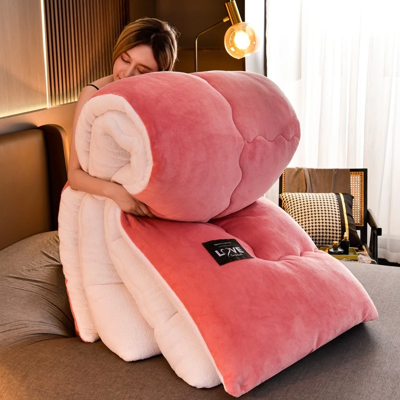 新款羊羔绒被子双面绒春秋被冬被冬季保暖加厚牛奶绒被芯直播