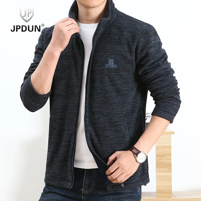 JPDUN/吉普盾摇粒绒保暖卫衣男士秋冬季长袖开衫宽松休闲运动外套