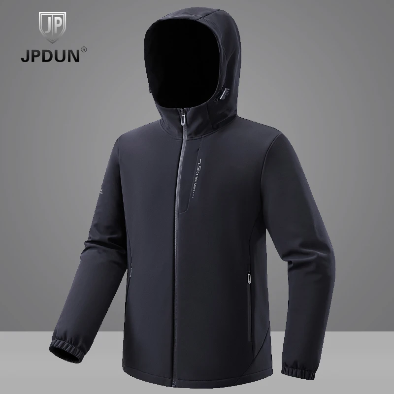 JPDUN秋冬休闲运动防风防泼水软壳衣情侣款户外登山徒步保暖外套