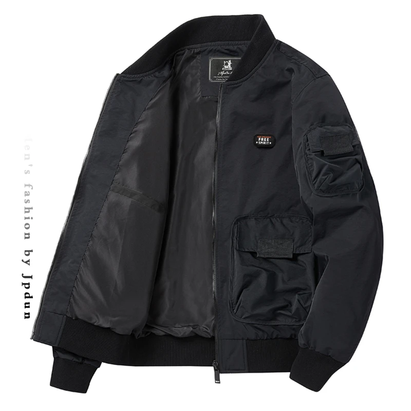 潮牌飞行员立领夹克春秋新款男士休闲多口袋防风工装外套棒球服