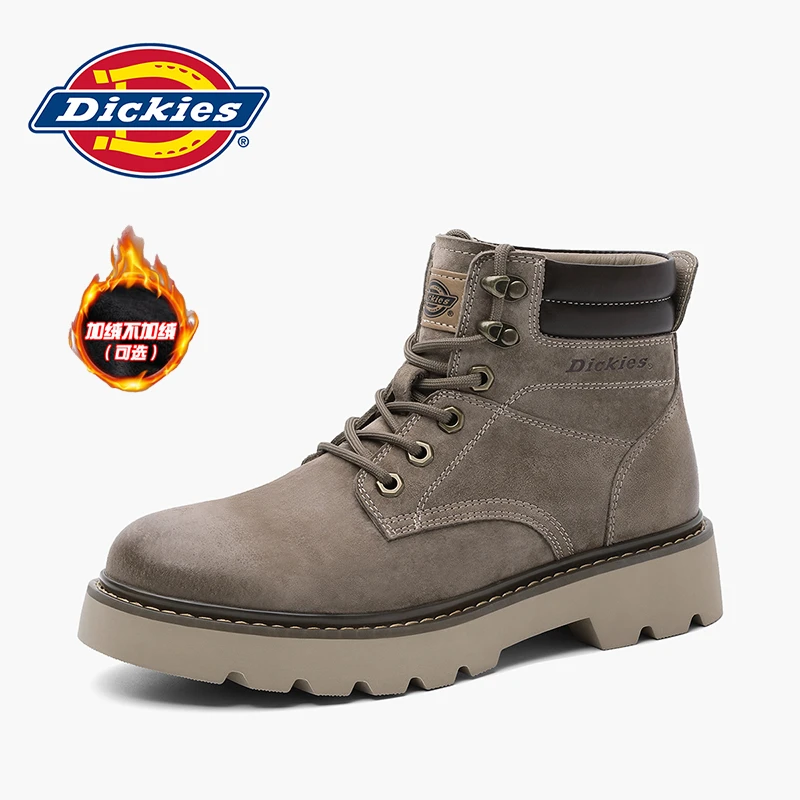 Dickies增高厚底马丁靴2024冬季保暖新款复古休闲登山靴耐磨潮流