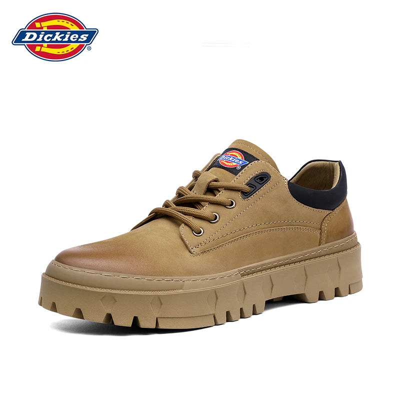 Dickies头层牛皮男鞋时尚百搭耐磨马丁鞋低帮圆头擦色复古休闲鞋