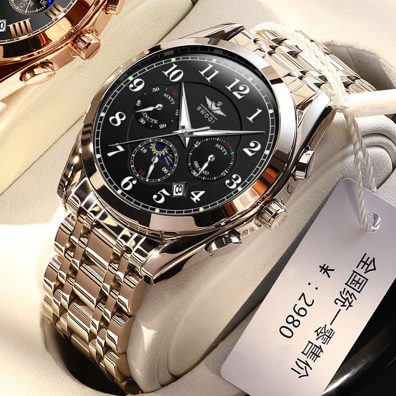 品牌名表霸气男士手表防水夜光带日历多功能高档帅气潮流男款手表