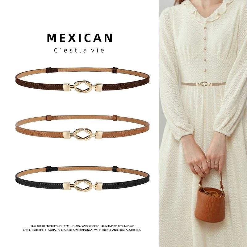 Mexican/稻草人皮带女夏装饰裙子腰带裙带百搭细裤带收腰配连衣裙