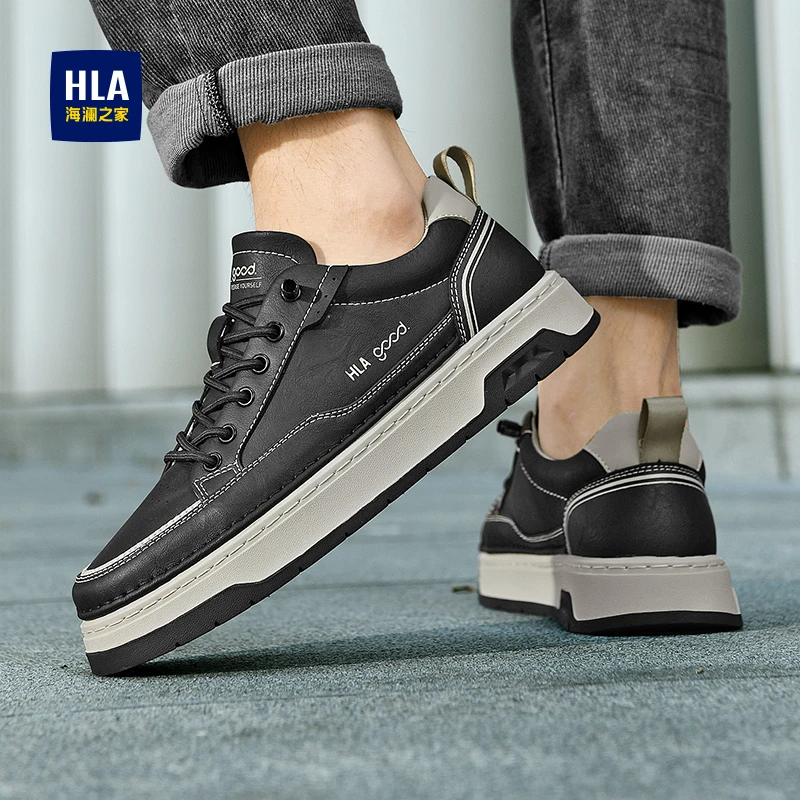 HLA/海澜之家男鞋2025冬季新款时尚百搭板鞋舒适软底休闲鞋子潮鞋