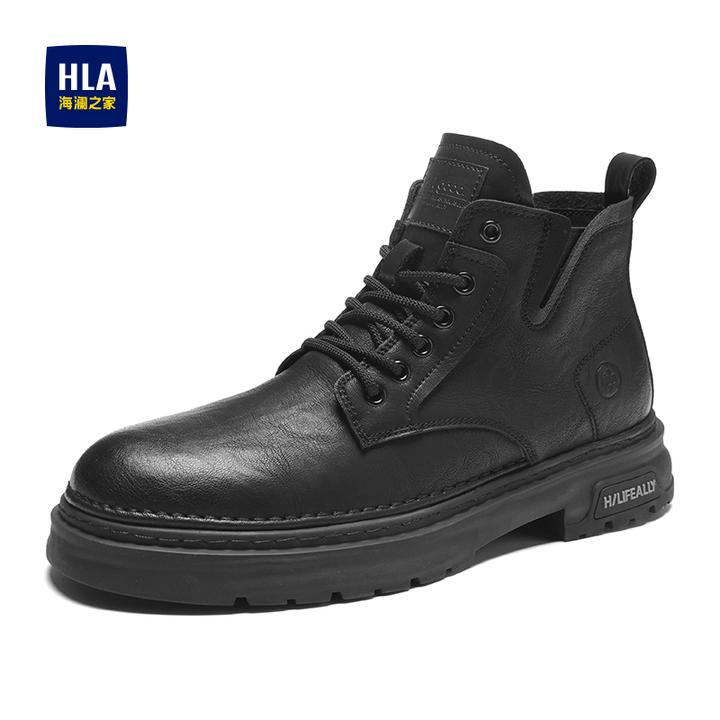 海澜之家男鞋马丁靴2024秋冬新款中帮百搭工装靴潮流休闲爆款靴子