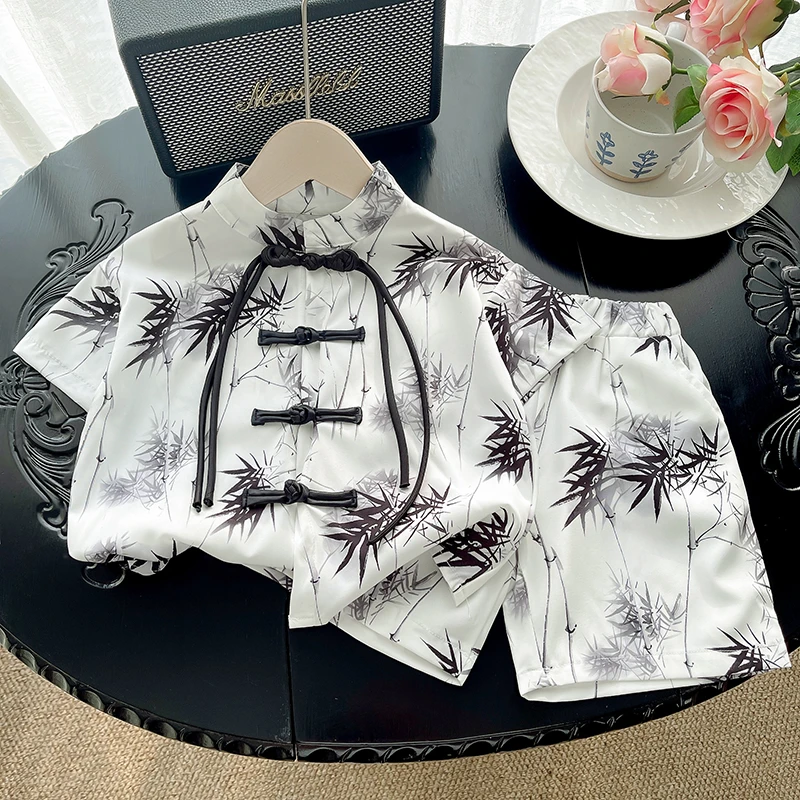 宝宝上衣男孩汉服夏季宽松唐装中国风古风帅气时尚休闲复古套装