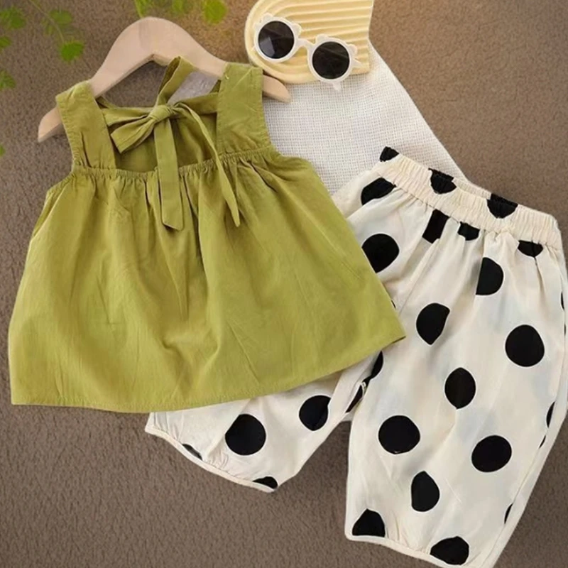 女童阔腿裤夏装套装夏季2025新款韩版洋气时髦宝宝夏季吊带两件套