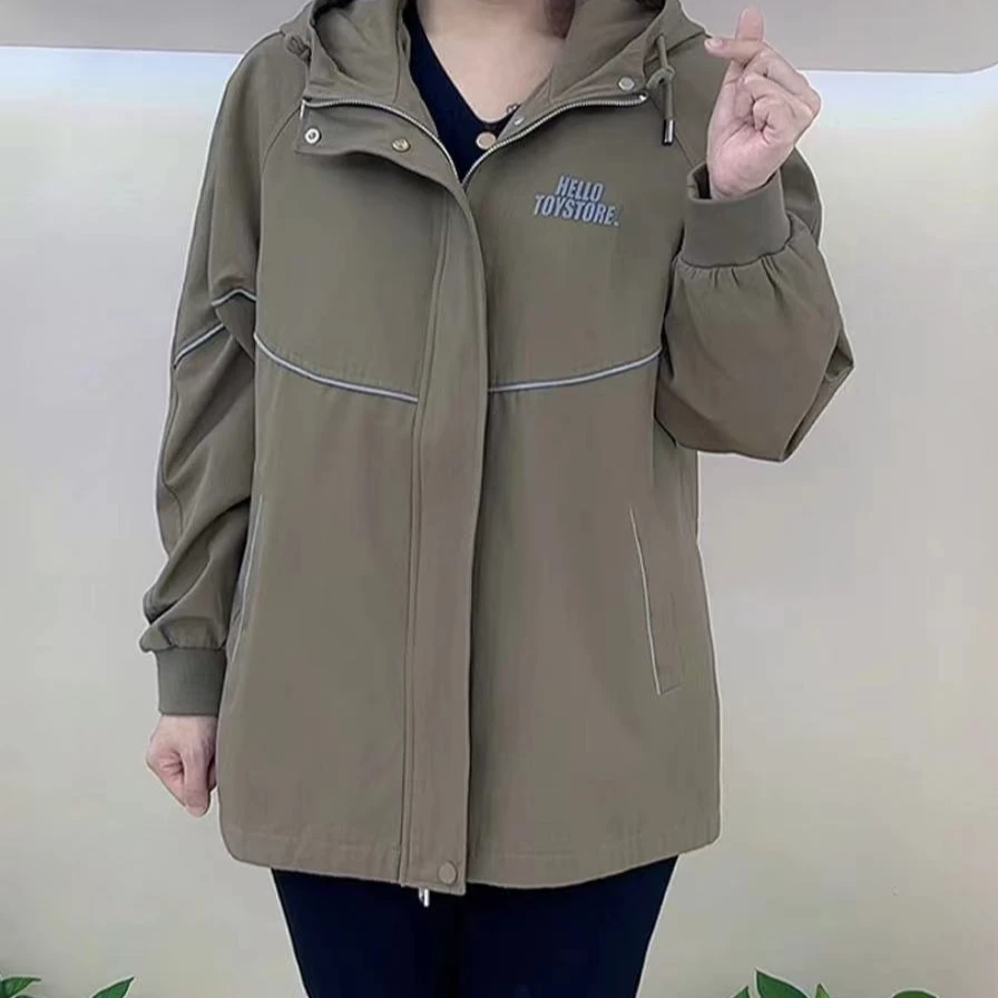 5139字母拉链帽款派克连帽百搭休闲运动春秋气质短款时尚户外宽松