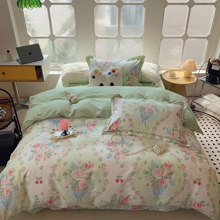全棉印花小清新松弛感柔软四件套韩系ins全棉四件套b