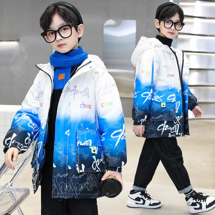 男童儿童冬装棉衣2022新款中大童棉服冬季加绒加厚棉袄加厚外套潮