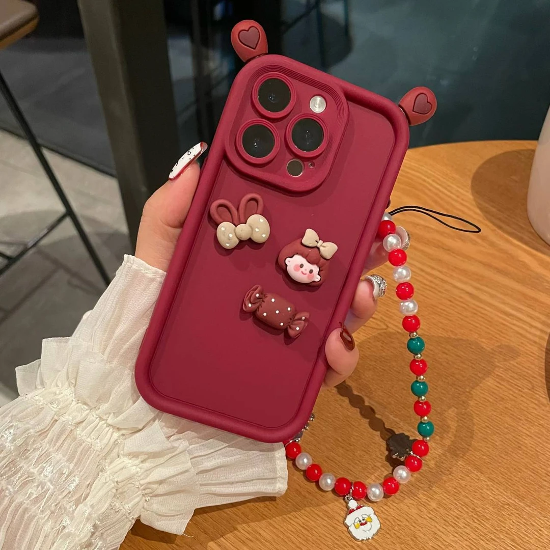 iPhone15苹果14pro华为oppo小米vivo立体糖果女孩磨砂防摔手机壳