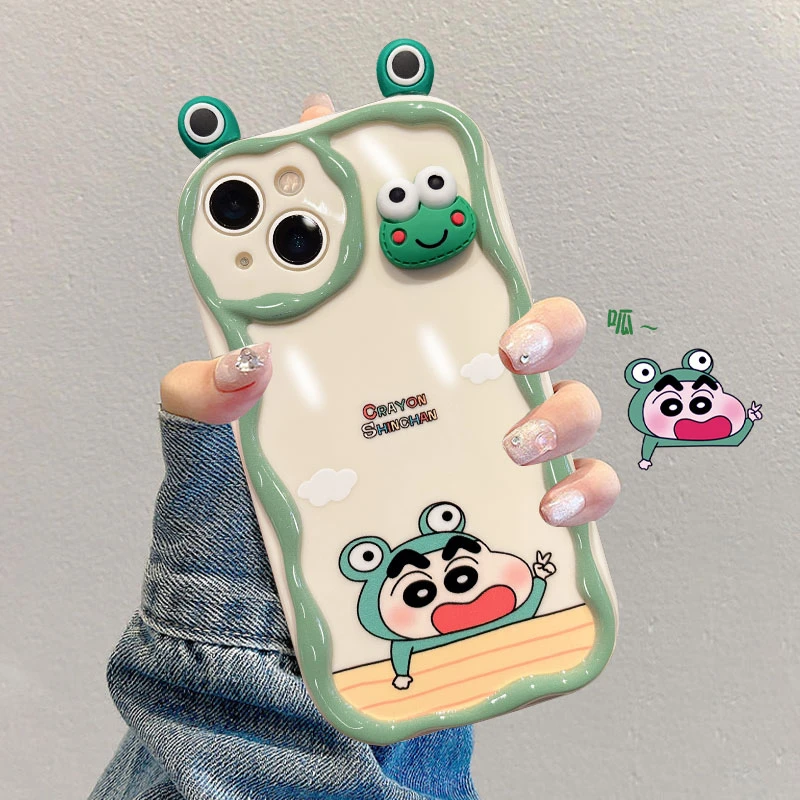 苹果/华为/vivo/oppo/小米创意可爱青蛙头小新全包防摔手机壳新款