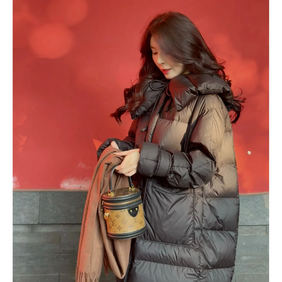 新款气质羽绒服时尚休闲女士长款加厚休闲显瘦宽松羽绒服7353820