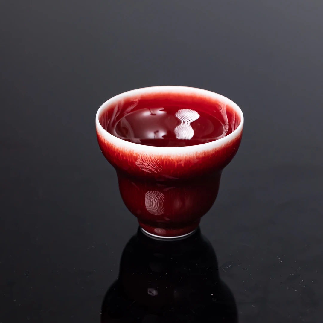 【榫卯柴窑】郎红福禄杯 手工手绘陶瓷主人杯家用茶器（sm38）