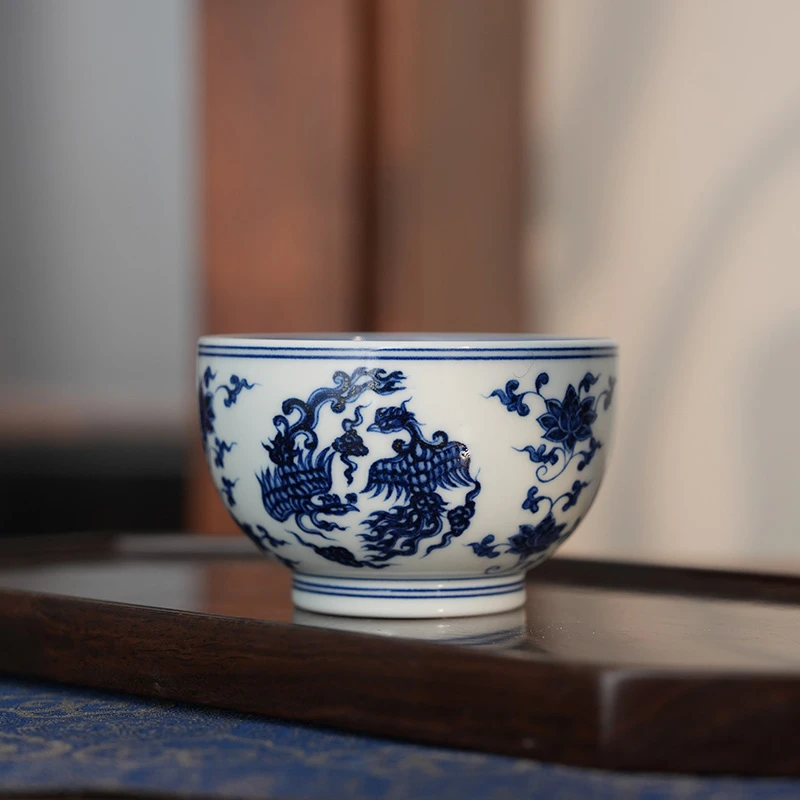 【墨舍柴窑】团凤罗汉杯 景德镇茶杯主人杯（moshe738）复古纯手工