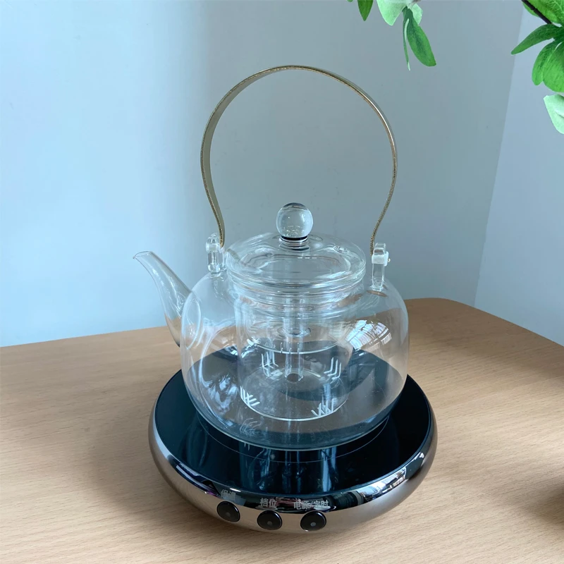 煮茶壶全玻璃烧水泡茶专用电陶炉耐高温家用养生花茶具提梁蒸茶器
