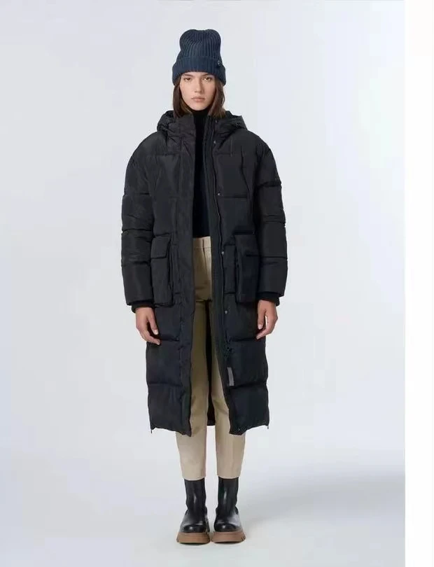 冬季女士保暖棉服长款加厚连帽棉衣户外登山滑雪棉衣外套