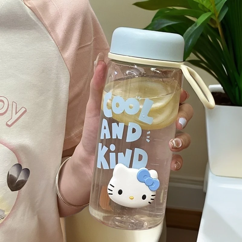 简约便携随手塑料2025新款高颜值男女水杯女学生可爱小猫塑料杯子
