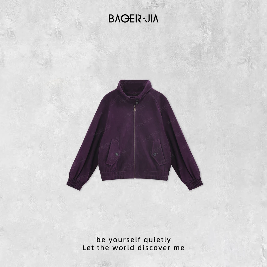 88-宝儿家含幂BA82924308秋季新款简洁百搭摩登都市手工打磨外套