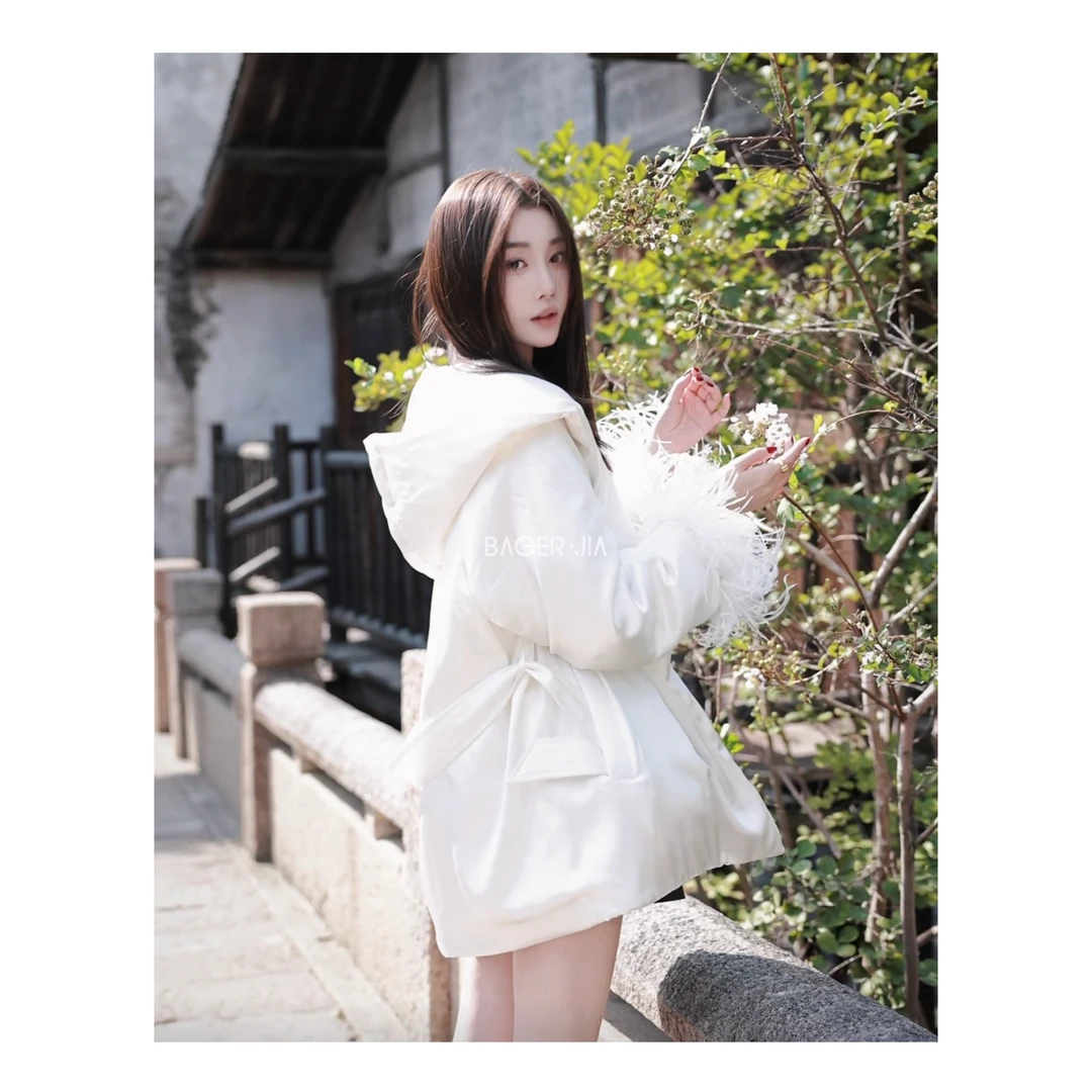 88-【人间仙境】宝儿家含幂BH10024410冬季新款连帽桑蚕丝羽绒服