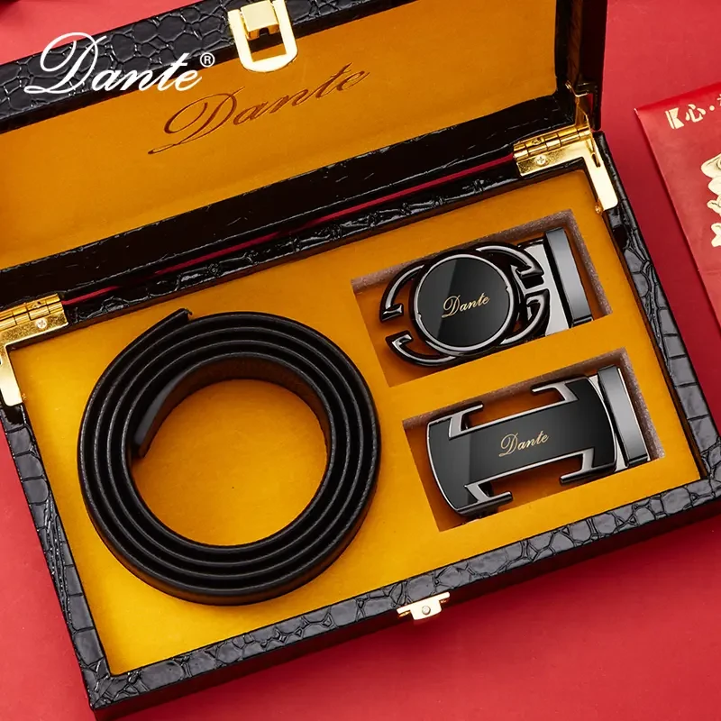 Dante正品轻奢男士皮带自动扣休闲腰带男款赠礼盒T060-ks