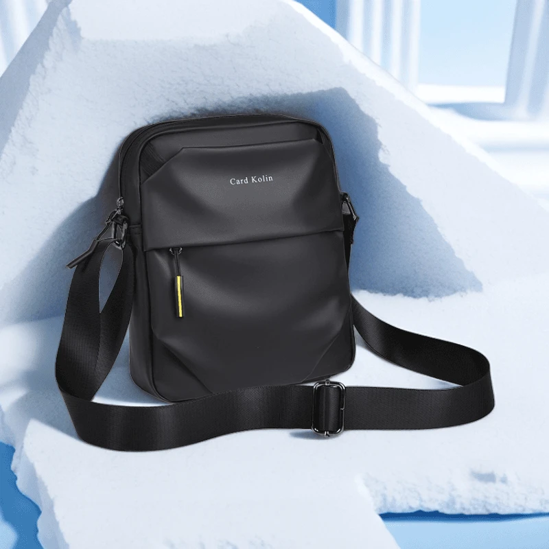 CardKolin时尚男士单肩斜挎包休闲通勤户外男士包包百搭防水竖款