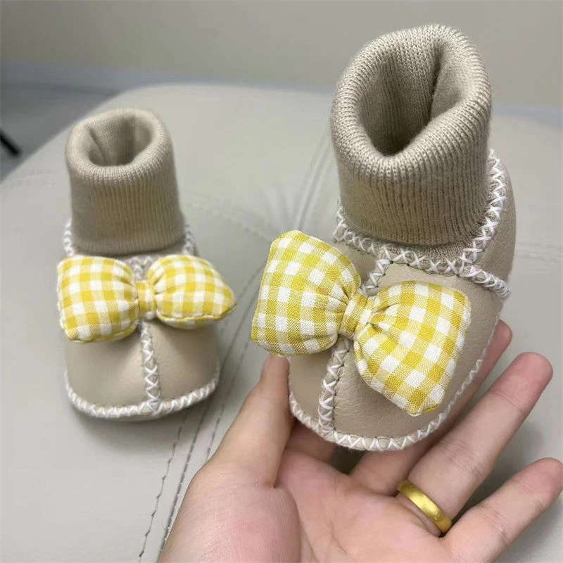 2024新款新生婴儿鞋子冬季男女宝宝棉鞋学步加绒软底不掉保暖
