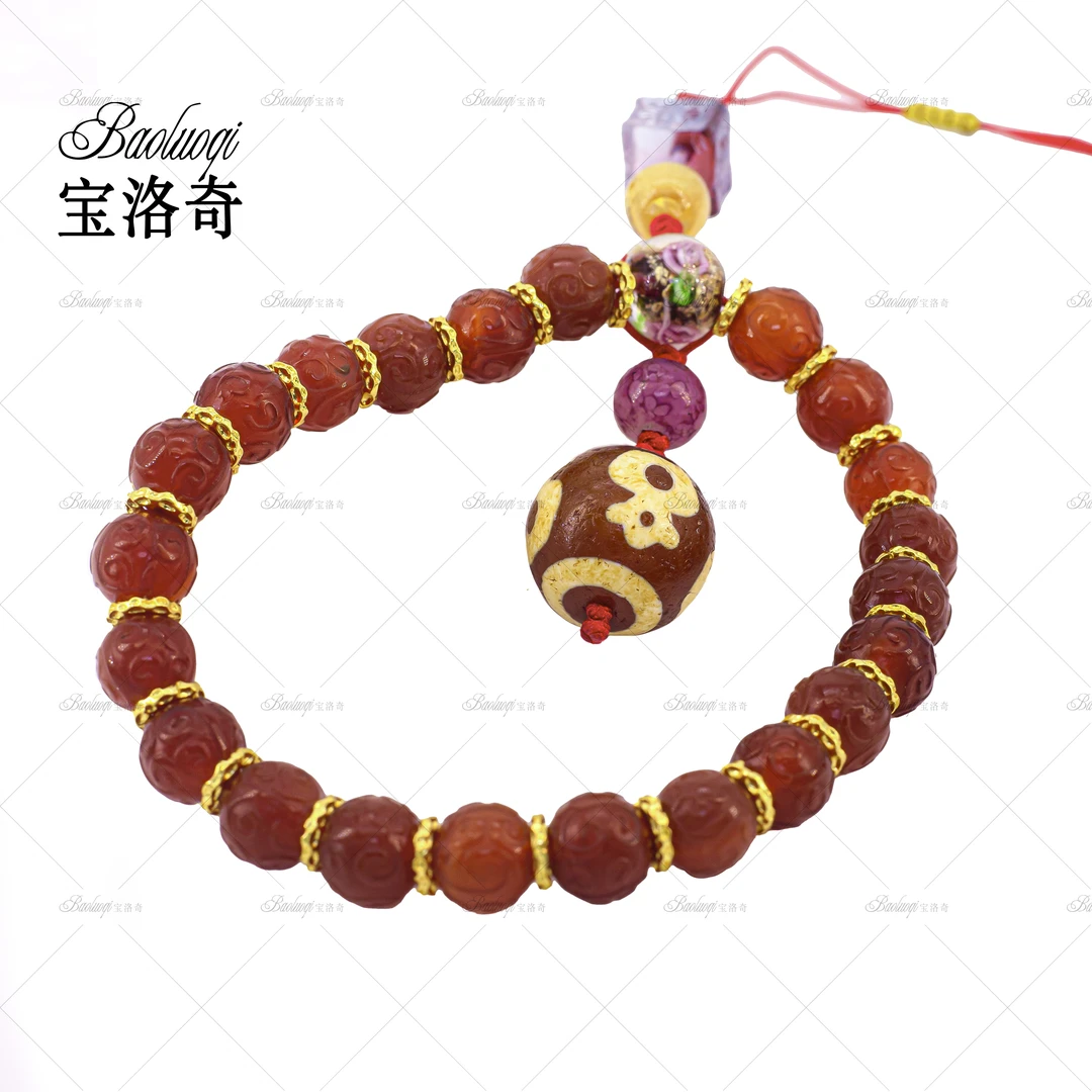 铜合金琉璃吊坠 BLQGJ-009 CC盘缠回文车挂