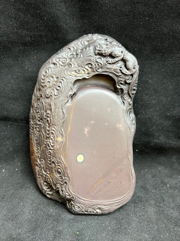 精品端砚《瑞星祥云砚》-坑仔岩，尺寸：14.5x8.5x3.5cm
