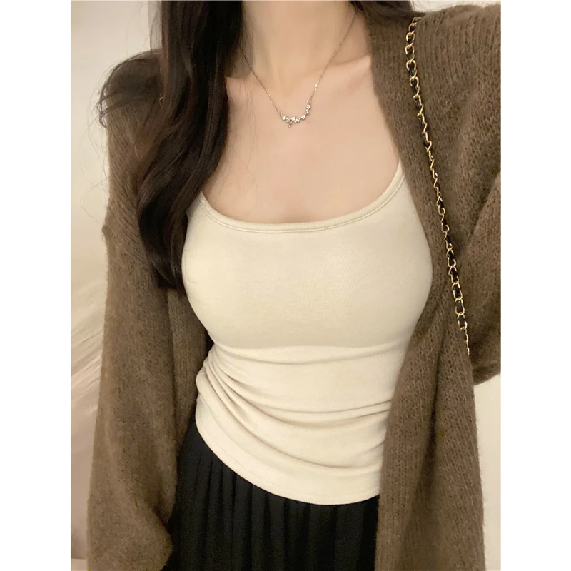 夏季新款打底百搭显瘦修身外扩显胸带胸垫可拆卸吊带背心内搭外穿