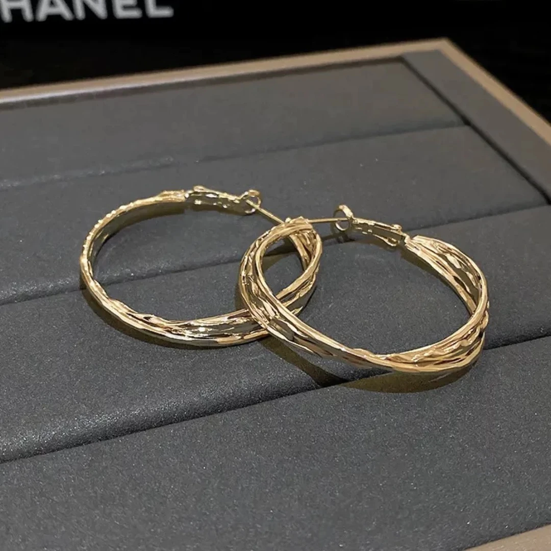 铜合金耳饰 圆圈缠绕耳环