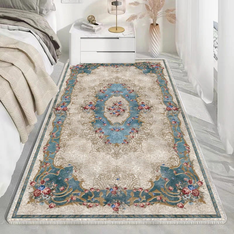 欧式复古地毯卧室床边毯家用飘窗垫房间阳台垫子客厅沙发长条地垫
