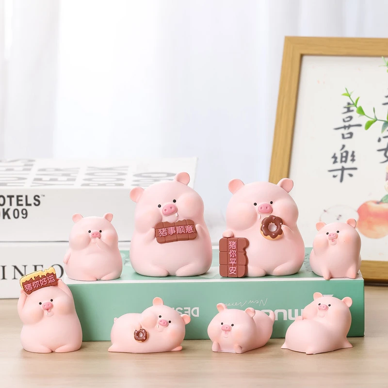 可爱树脂猪卡通公仔摆件创意家居客厅桌面品幸福感好物生活小摆设