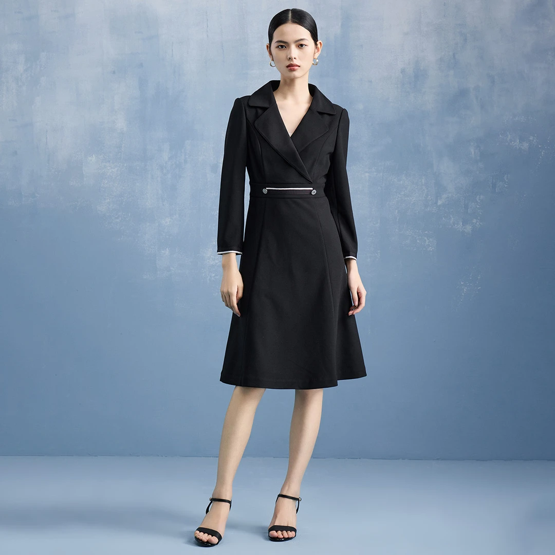 【粉丝专属】显瘦优雅商务收腰高级感气质时尚连衣裙VDS211DRX0