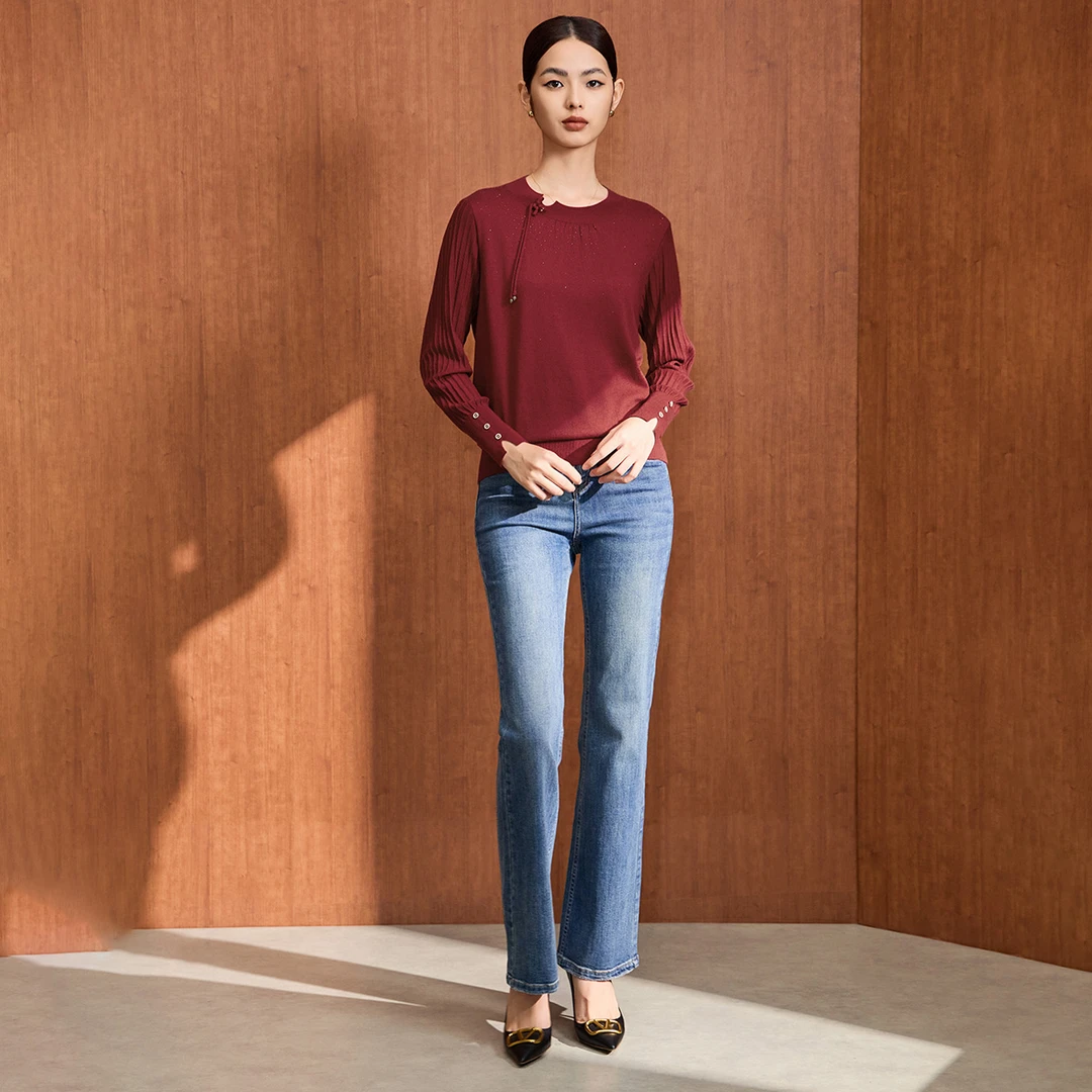 【福利专属】马天奴显瘦时尚休闲秋冬宽松套头针织衫VDA904SWH0