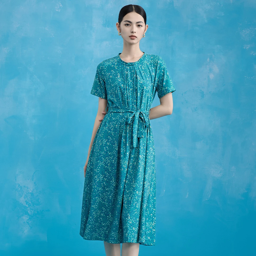 【小费专属】马天奴经典气质复古修身碎花女连衣裙VDS531DRX0