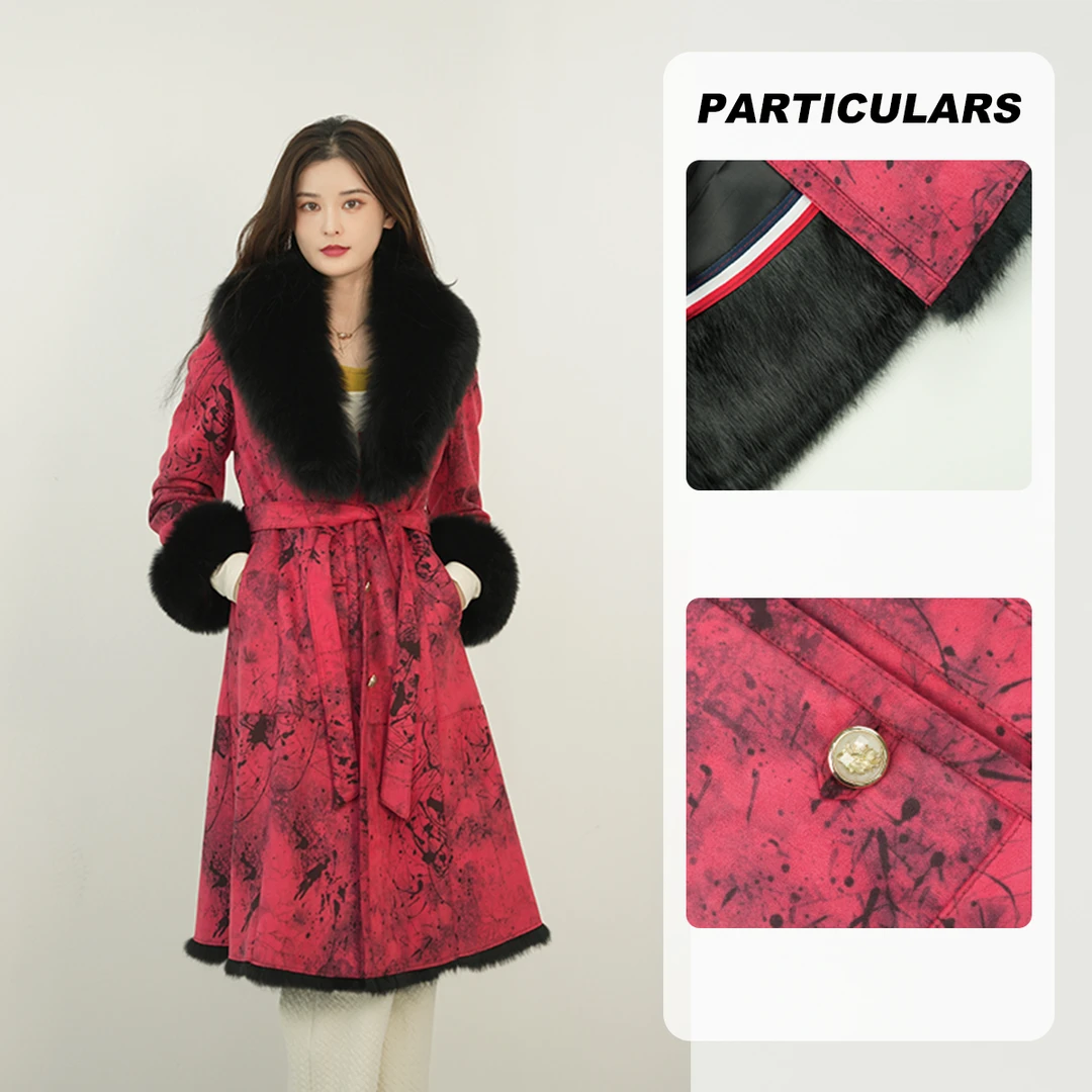 MY TENO/马天奴VRAJ33女装中长款保暖秋冬冬季狐狸毛领热力感外套