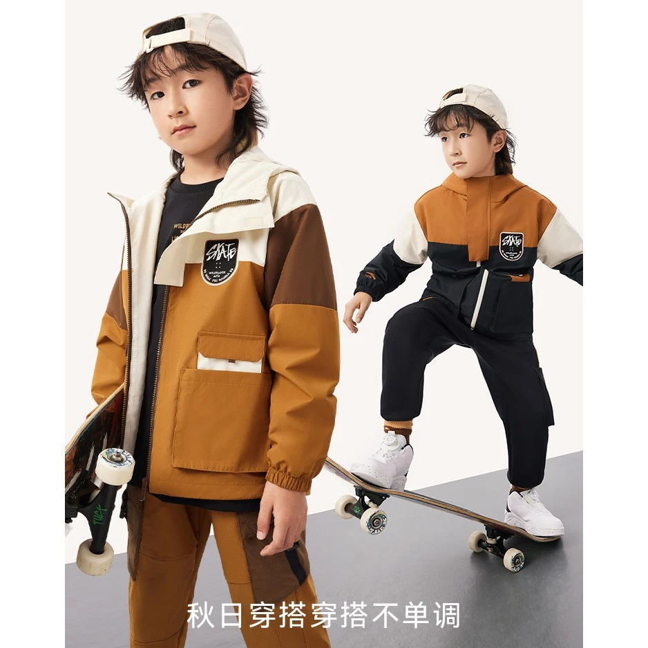 【安踏超品日】儿童【大漠孤烟直】冲锋衣丝光绒外套352338643N
