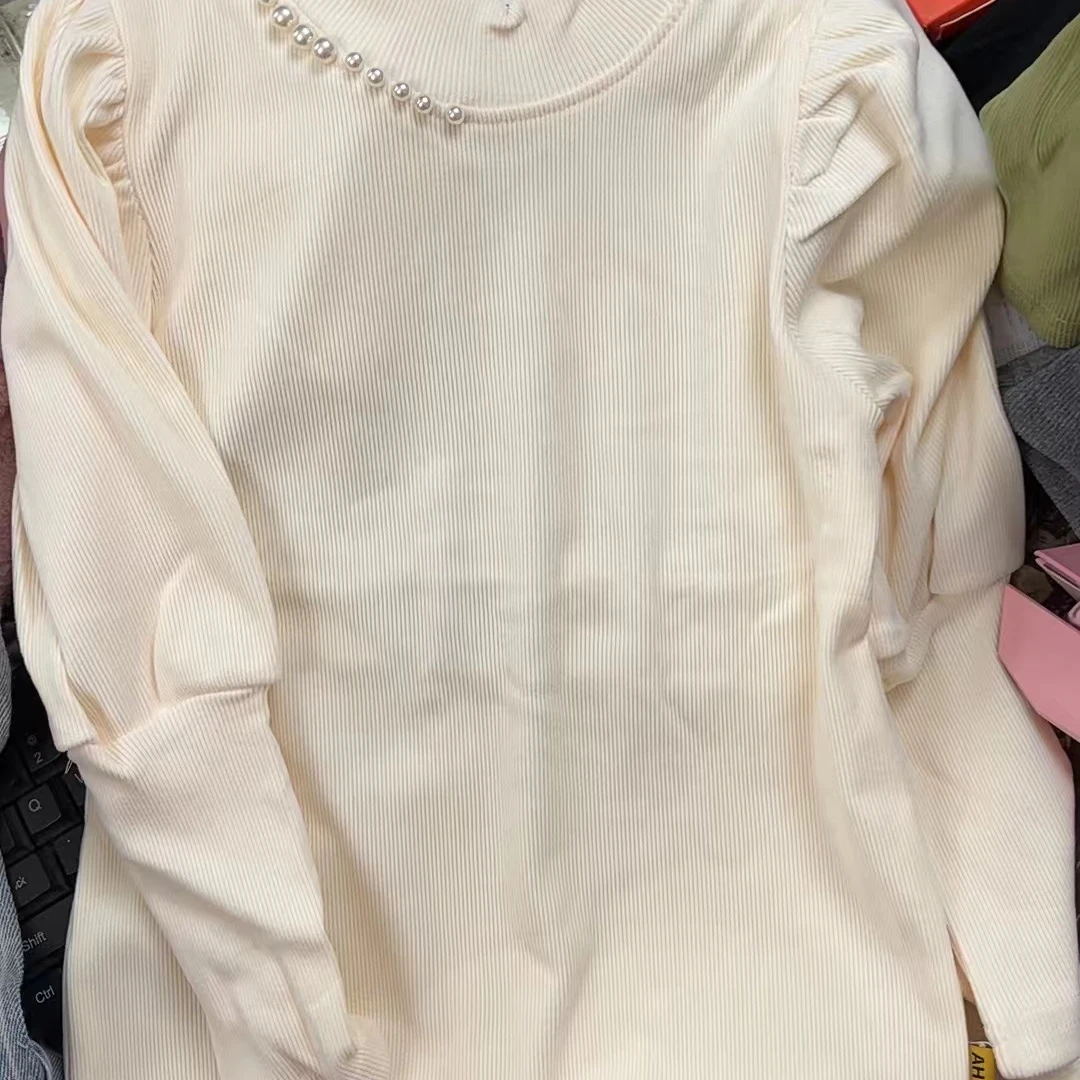 2337小珍珠儿童舒绒棉打底衫长袖休闲宝宝百搭百搭儿童套头