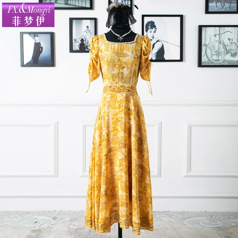 菲梦伊100%桑蚕丝新款时尚连衣裙FXXL462