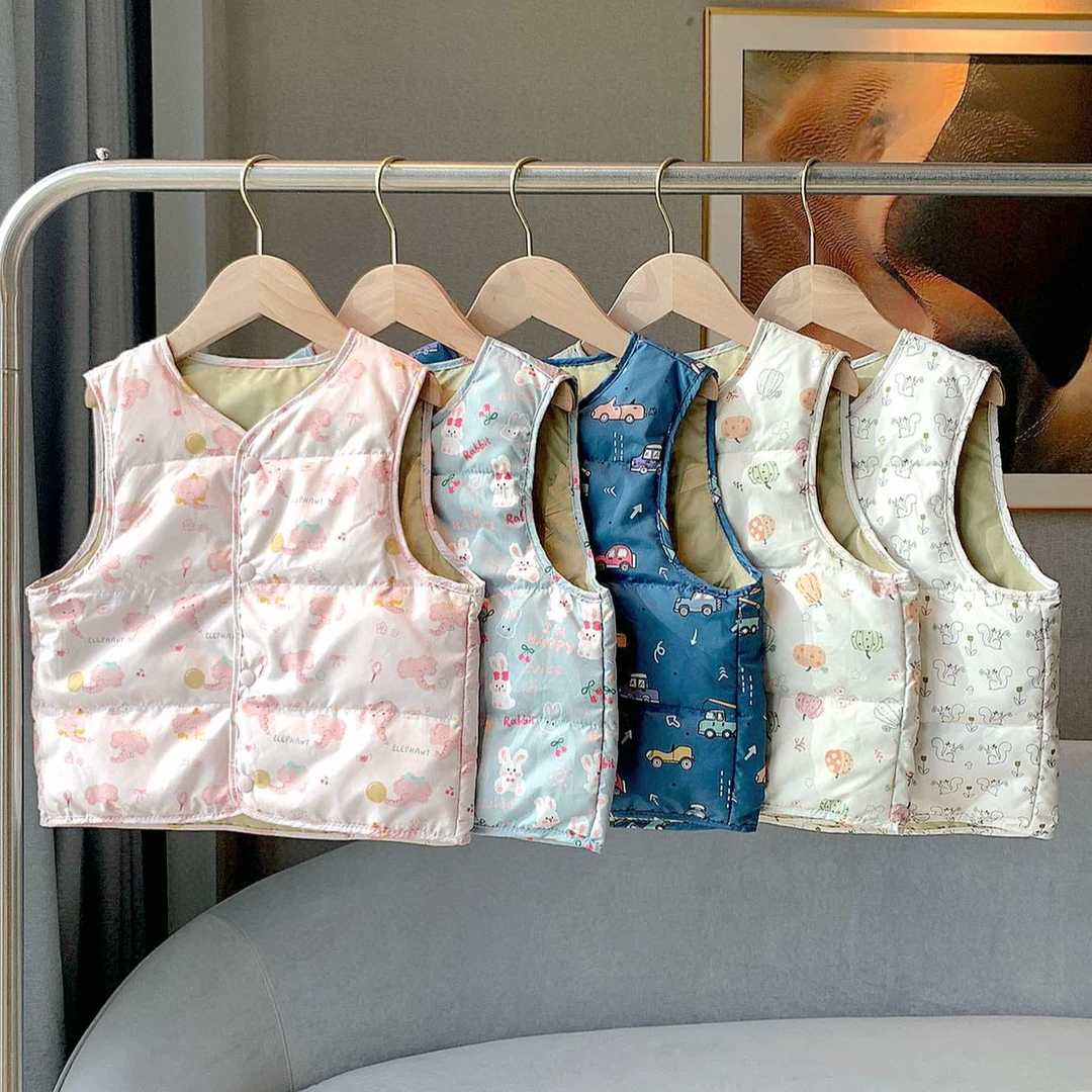 【胖胖象】卡通动漫印花马甲马夹卡通风轻薄休闲冬季童装保暖K16