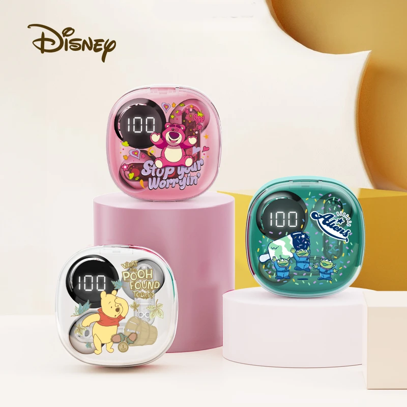 迪士尼蓝牙耳机新款真无线透明太空舱高音质女生降噪安卓苹果通用