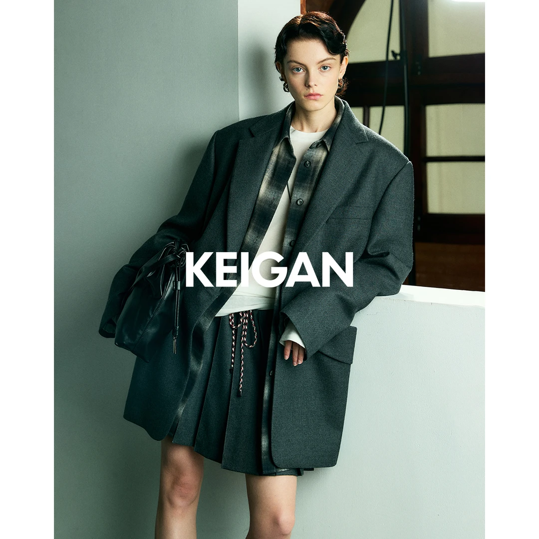 开间/时髦静奢獨家定纺混色绒羊毛 老钱立体报纸袋收腰廓形西装